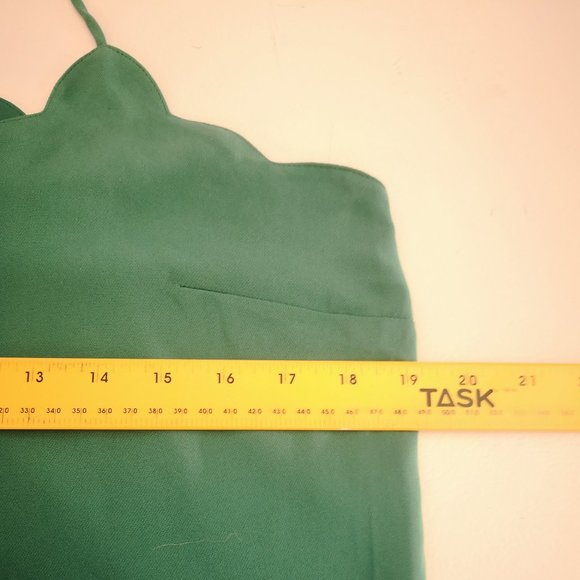 J. Crew Ladies Green Shoestring Strap Size 10 Straight Fit Lined Tank Top - Picture 6 of 7